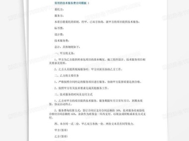 简洁版技术咨询费合作协议